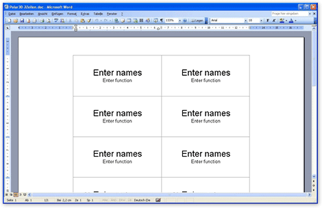 Print templates for name cards/MS Word - badgepoint 